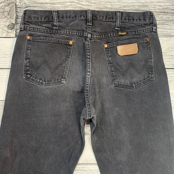 Wrangler Vintage Cowboy Cut Black Slim Fit Bootcut Jeans Denim USA - Picture 5 of 13